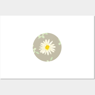 Daisy | Watercolor | Art | Pattern | Grey Posters and Art